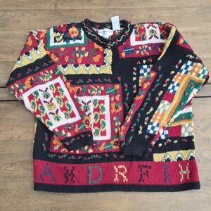 Vintage Women's Eagle’s Eye Whimsical Sweater Size Large